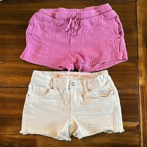 Cat & Jack Pink 2 pairs of shorts, White Shorts and Pink Shorts Size 7/8 Girls